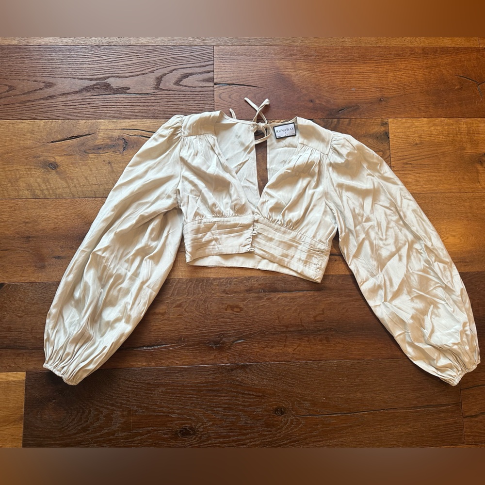 Elegant Beige Blouse with Puff Sleeves